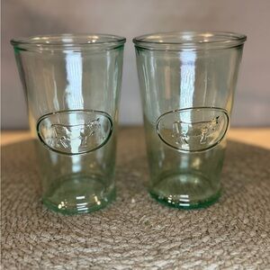 Green Recycled Glass Drinking Tumblers - Set of 2